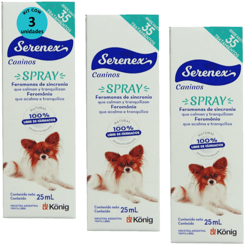 Serenex Spray 25ml Para Cães Kit Com 3 unidades Serenex Spray 25ml Para Cães Kit Com 3 unidades